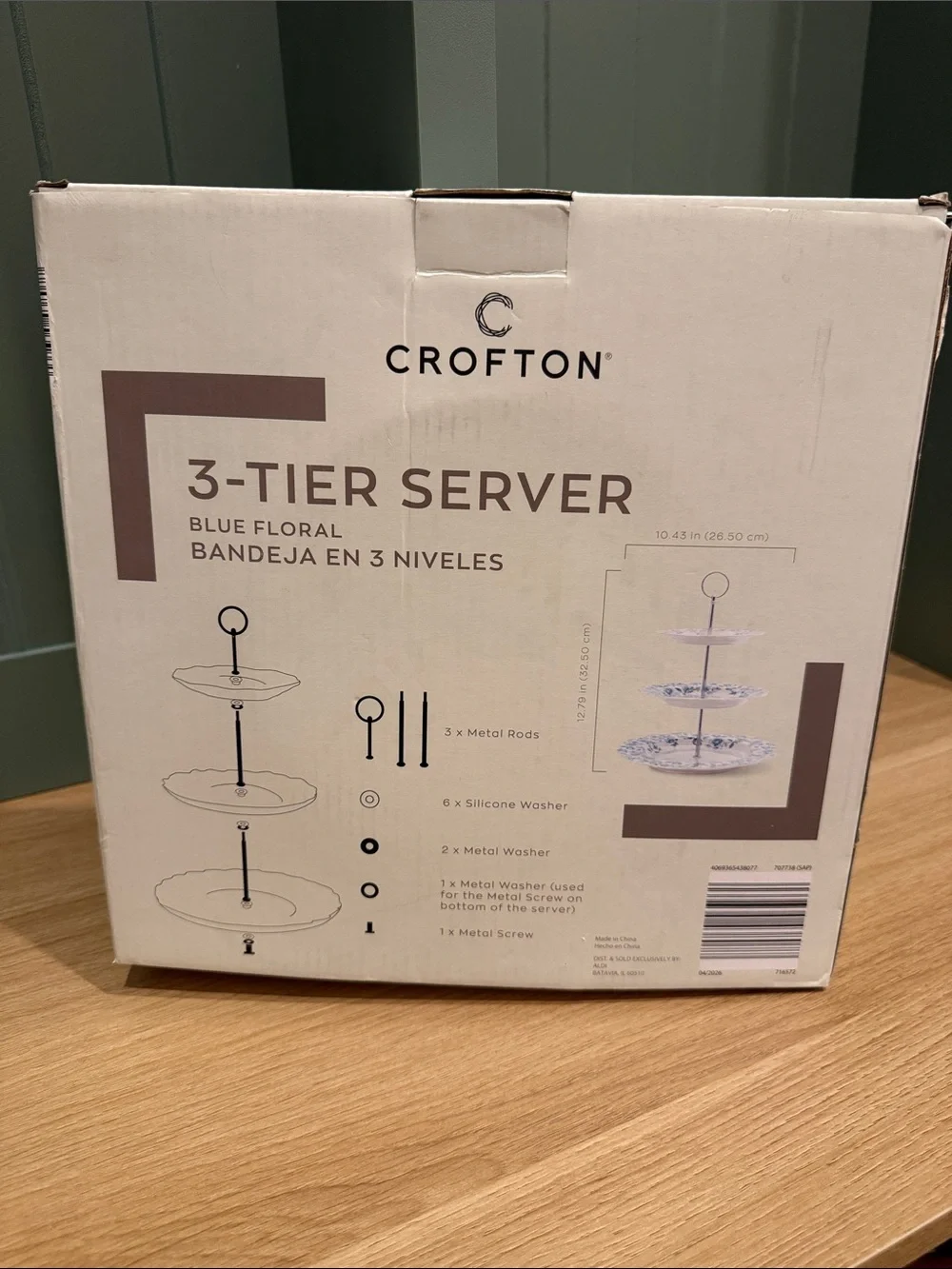 Crofton Blue and White 3-Tier Serving Stand